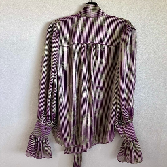 BNWOT $498 ALEXIS Tonal Floral FRANCISCA Blouse Lilac Sheen - Picture 5 of 16
